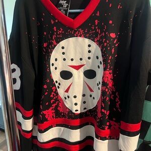 Men's Black and Red Hockey Jersey